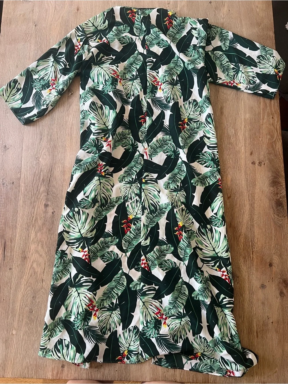 Rachel Zoe Tropical Palm Print Beach Cover Up Kimono OS